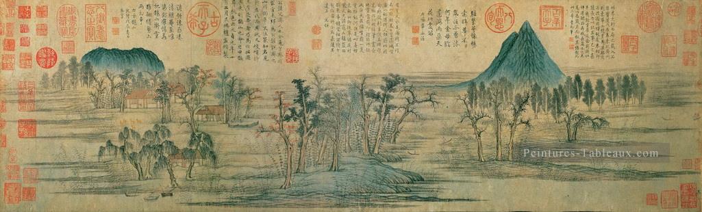 Zhao mengfu paysage Art chinois traditionnel Peintures à l'huile